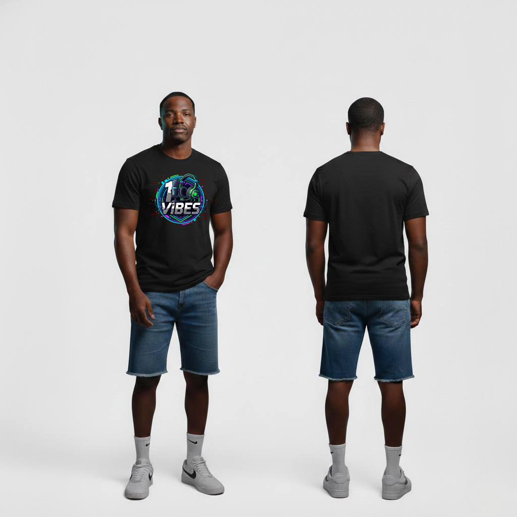 Unisex Graphic  Round Neck T-Shirt Black